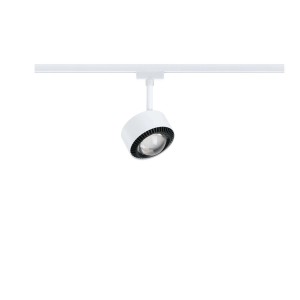 Paulmann LED-Schienenspot Aldan, signalweiß, an URail-Schienensystem. Neutralweißes Licht.