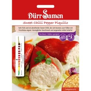 Dürr Samen Sweet Chili Pepper Piquillo: Saatgut für mild-scharfe, rote Chili, ideal zum Füllen.