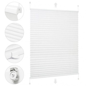 Sekey Plissee 70x100cm in Weiß, ohne Bohren, mit Klemmfix-System für Fenstervorhänge.