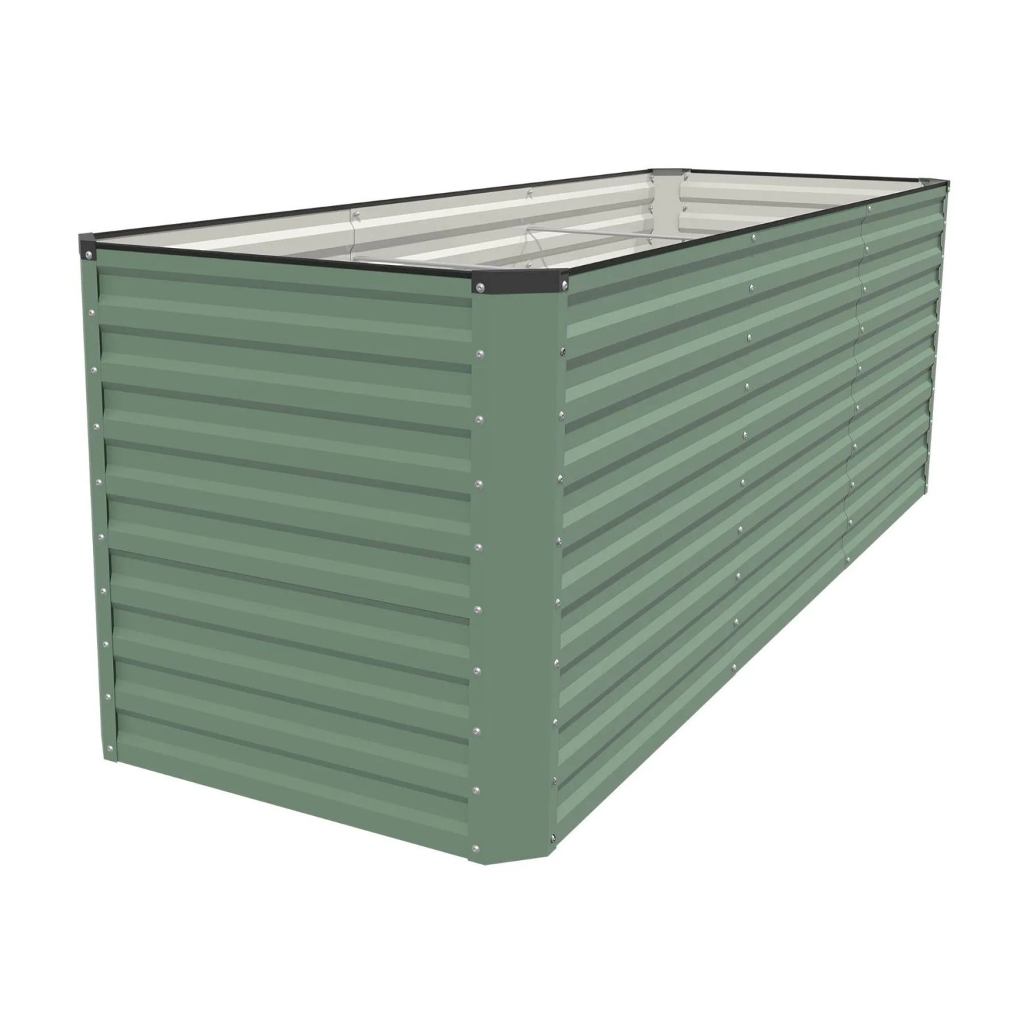 VidaAtHome.de RIVARO Hochbeet 90 x 260 x 90 cm Waldgrün mit Silber
