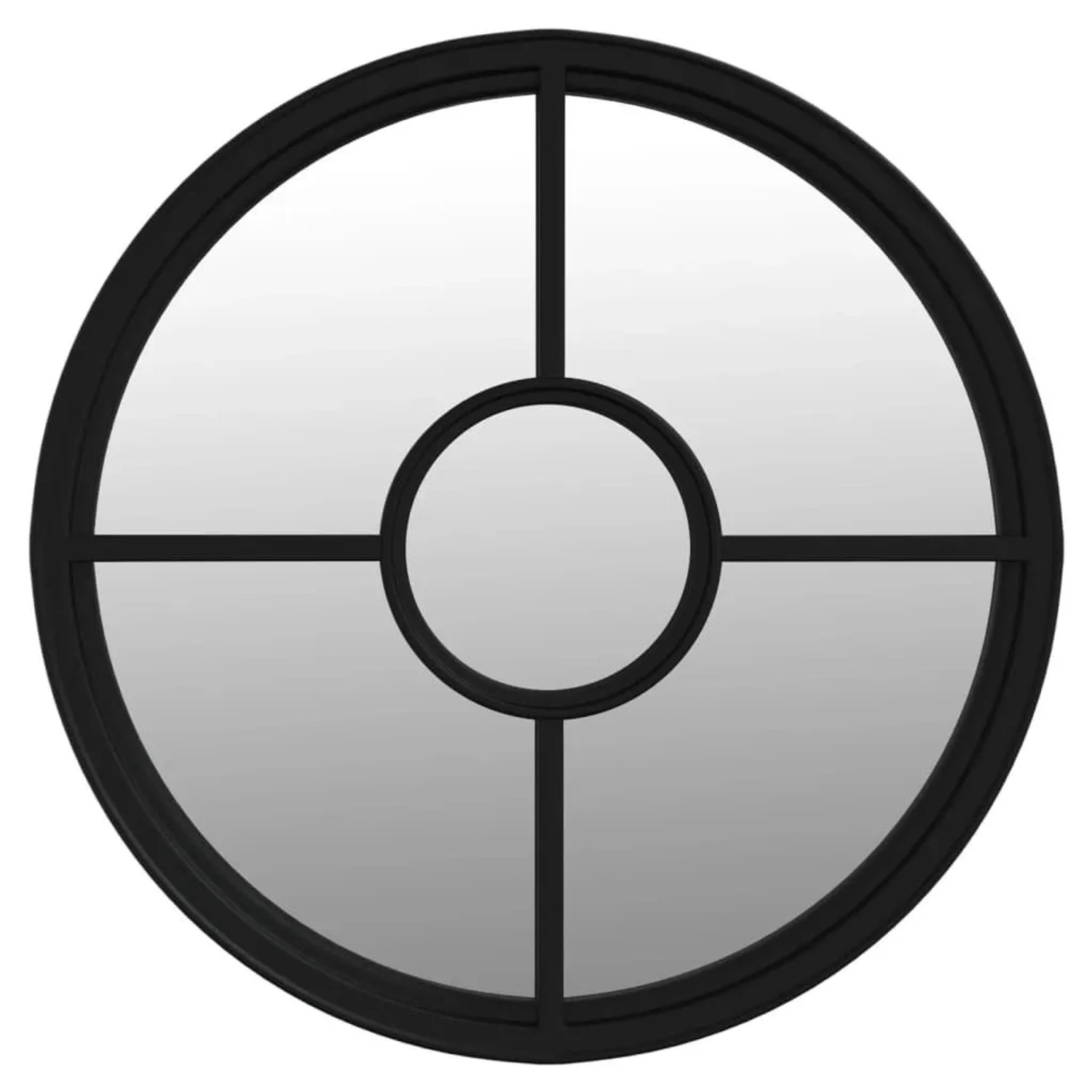 vidaXL Gartenspiegel Schwarz 40x4 cm Eisen Rund 318358