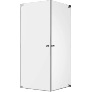 Eckdusche Brava mit 2 Drehtüren, Chrom, Sondermaßanfertigung.