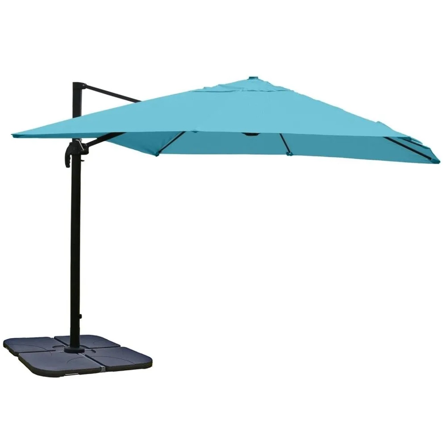 MCW Ampelschirm A96 3x4m Alu/Stahl Türkis mit Ständer Drehbar