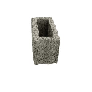Grauer Rasterstein Klein, 40x20x25 cm, aus Beton für Gartenmauern und Böschungsbefestigungen.