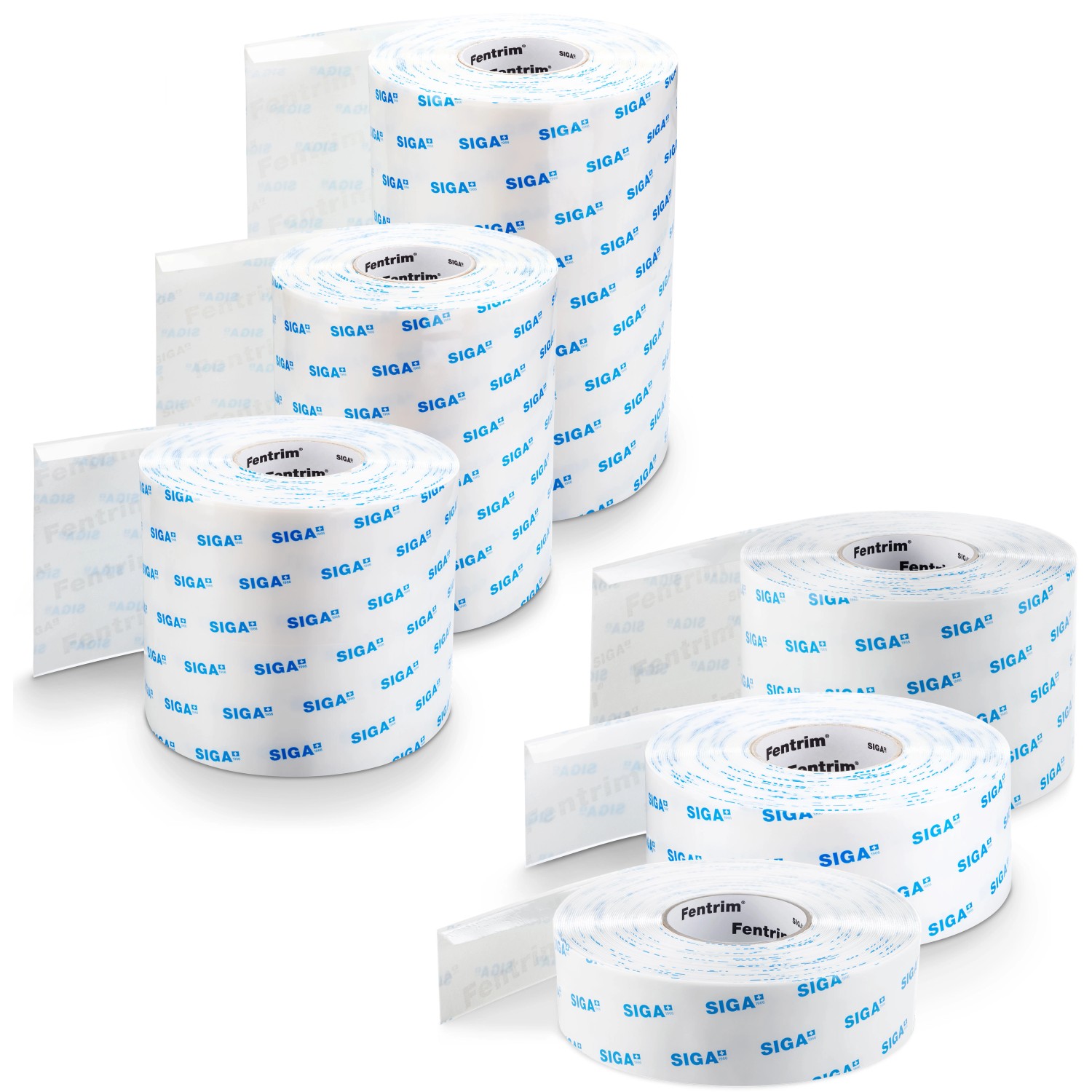 Siga Fentrim IS 20 Klebeband, 15/235 mm x 25 m, weiße Rollen für winddichte Fenster- und Türrahmenverklebung.