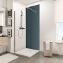 Schulte DecoDesign Duschrückwand Set Ecke, Anthrazit. Fugenlose Wandverkleidung im Bad.