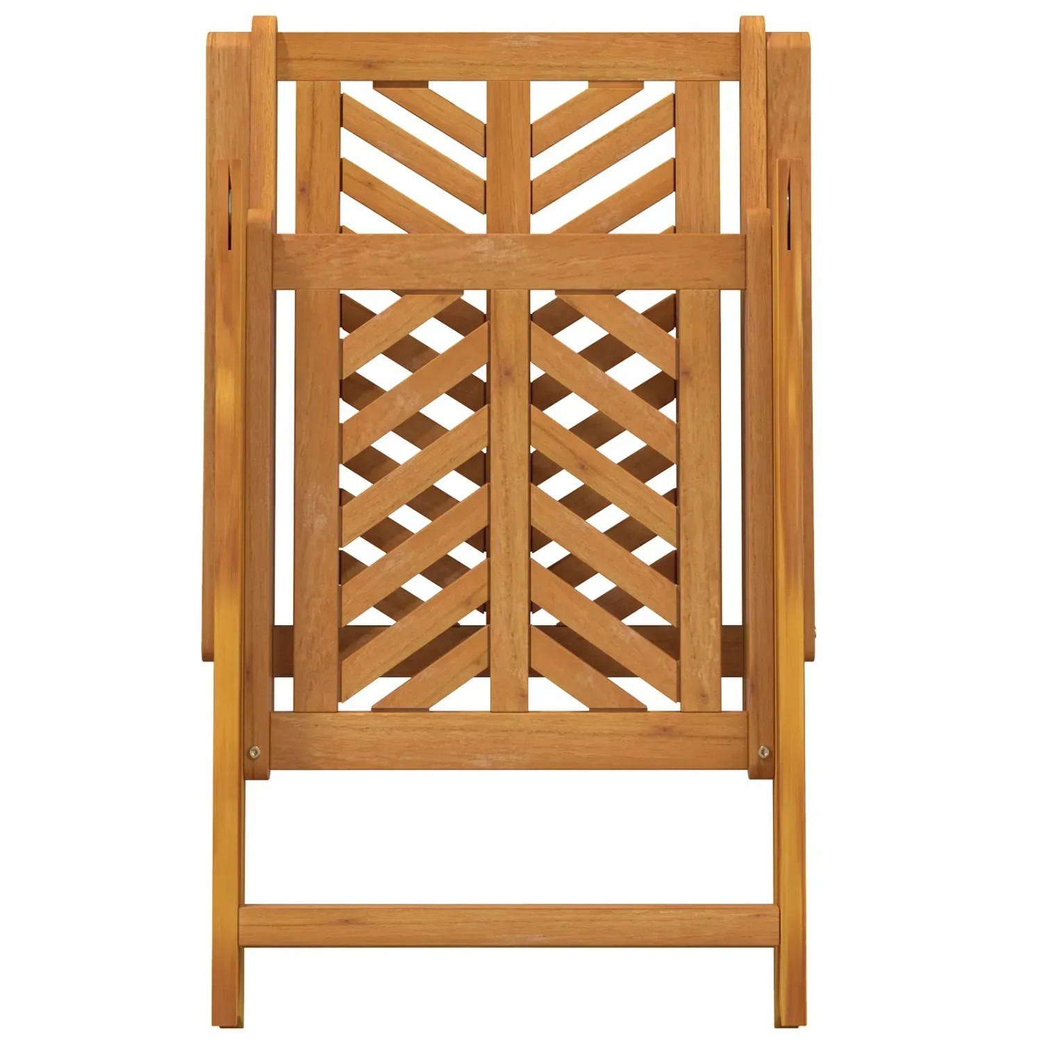 4er Set verstellbare Gartenstühle aus Akazienholz, braun, zusammengeklappt.