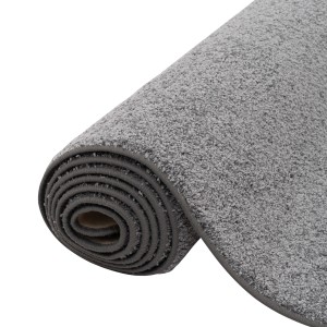 Gerollter, grauer Snapstyle Hochflor Velours Teppichläufer Mona, 80x240cm.