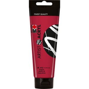 Tube Marabu Artist Acrylfarbe, 120ml, Krapprot. Künstler-Acrylfarbe für Leinwand und mehr.
