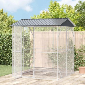 vidaXL Vogelkäfig Anthrazit 215 x 208 x 247 cm Verzinkter Stahl 3325152