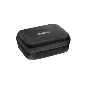 Schwarze Mantona Hardcase Tasche Gr. S für GoPro Action Cam und Zubehör. Robustes Schutz-Case mit Reißverschluss.