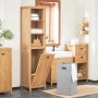 SoBuy Badezimmerschrank BZR95-N, Naturholz mit Wäschesack und offenen Fächern. Badmöbel-Set.