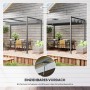 Outsunny Pergola mit einziehbarem Terrassendach, grau. Flexibler Sonnenschutz für Garten und Terrasse.