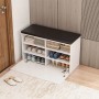 Rebiko Weißer Schuhschrank Mit Sitzfläche Und Stauraum Für Den Flur 6 Einlegeböden Zu Öffnen_6