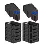 PROREGAL SuperSparSet: 10 schwarze Euroboxen mit Deckel und blauen Verschlüssen, 11 Liter, mit Griffen.