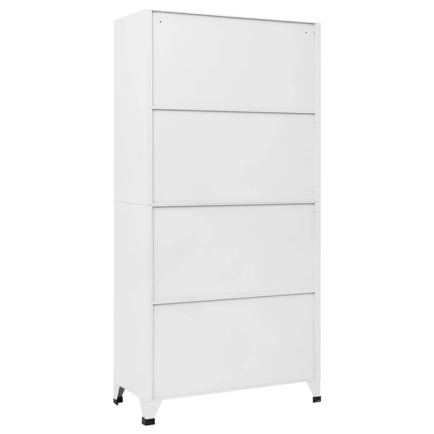 Weißer vidaXL Schließfachschrank aus Stahl, 180 cm hoch, für Büro oder Werkstatt.