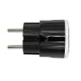 Schwarzer Shelly Smart-Stecker Plug S Gen3 für Hausautomation.