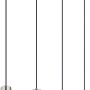 Moderne 4-flammige Pendelleuchte Robby in Nickel matt, zylinderförmige Schirme.