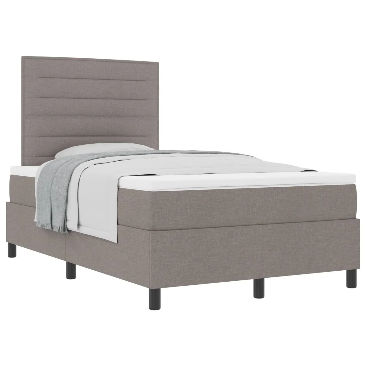 vidaXL Boxspringbett mit Matratze Taupe 120 x 190 cm Stoff 3339298