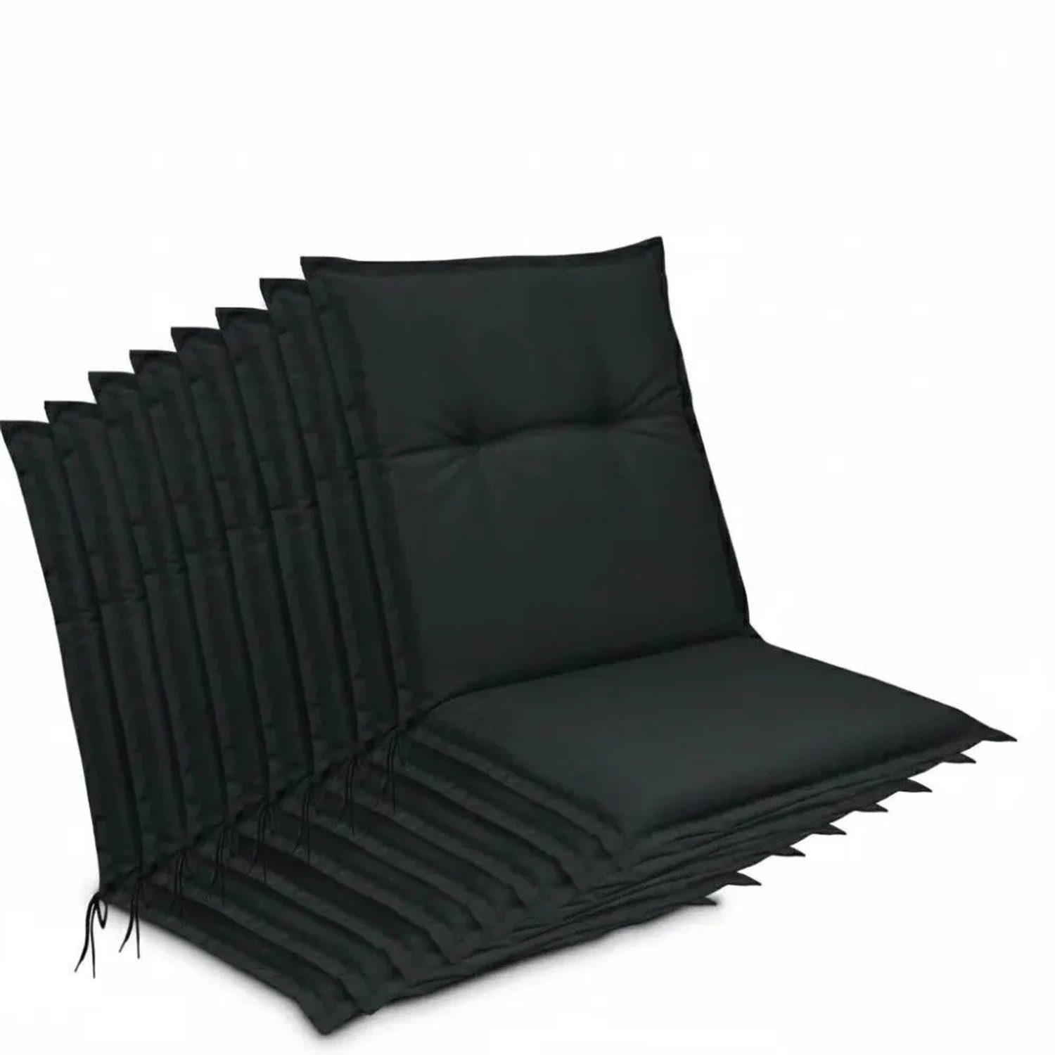 Beautissu 8er Set Niedriglehner Auflagen Base NL 100x50cm Graphit