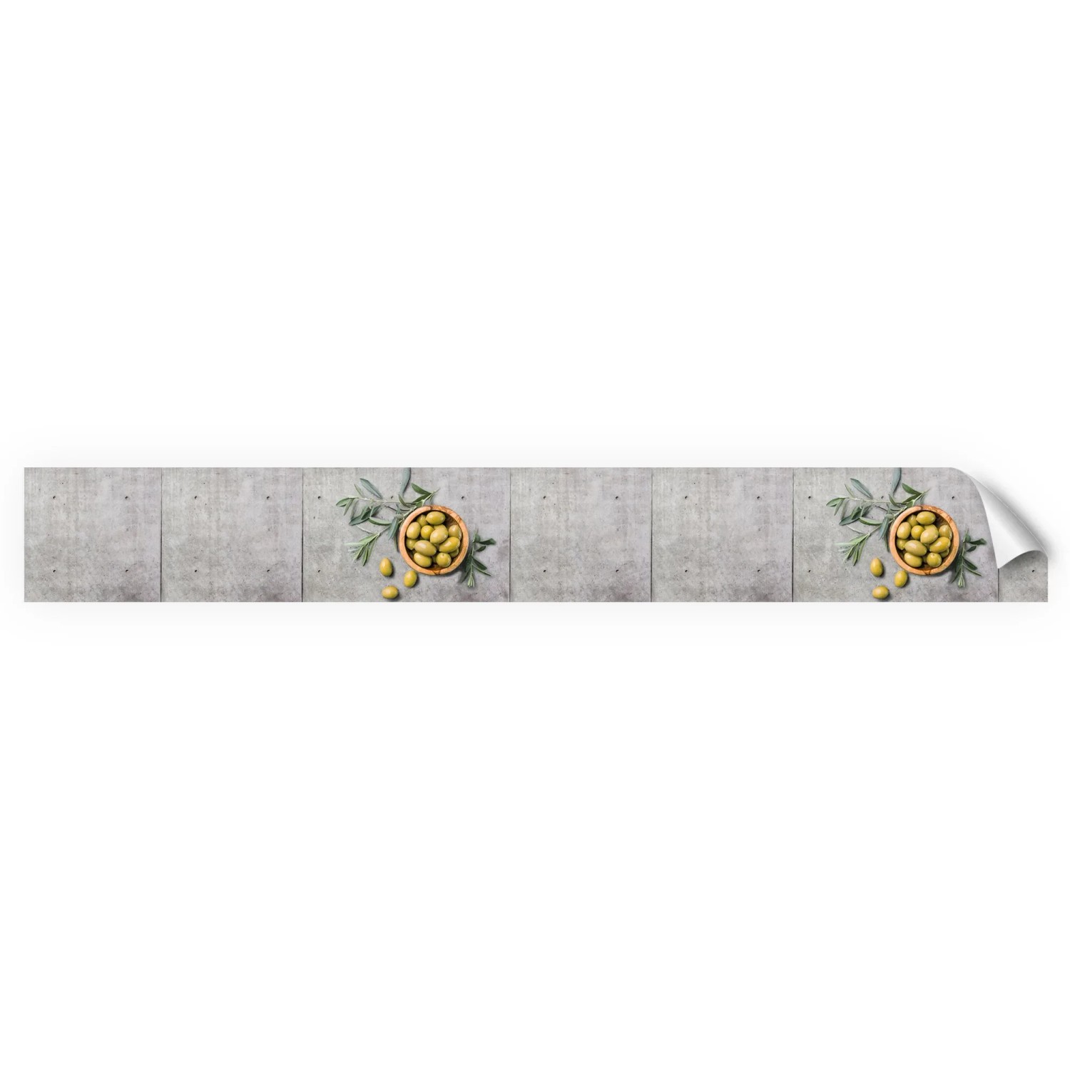 Myspotti Küchenrückwandfolie Olive and Concrete Selbstklebend 450 cm x 60 cm