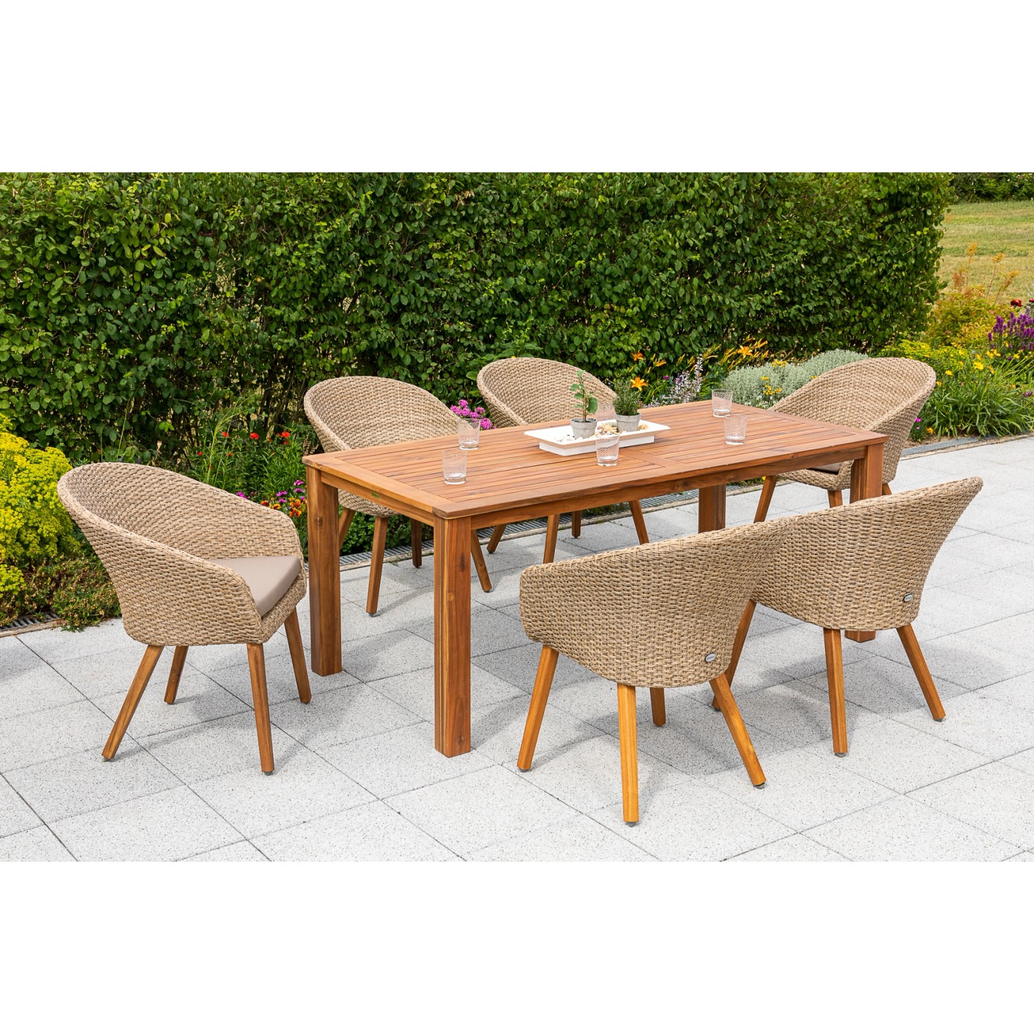 Thumbnail - Merxx Arrone Set 7-tlg. 6 Sessel Gartentisch 185 x 90 cm
