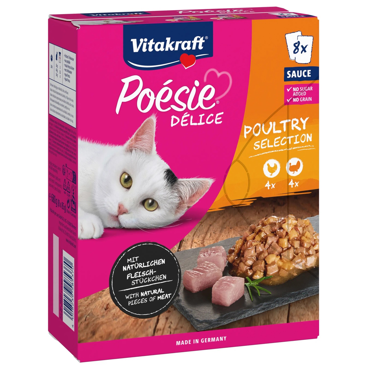 Image of Vitakraft Katzen-Nassfutter Poesie Delice Poultry Selection 8 x 85 g