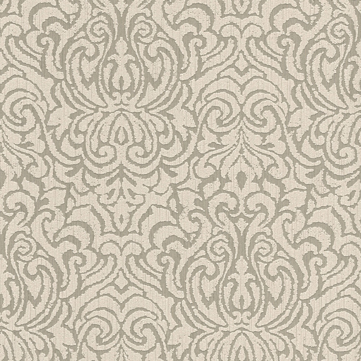 Bricoflor Vlies Textiltapete in Beige Grau Elegante Tapete mit Ornamenten für Schlafzimmer und Esszimmer Textil Vliestap