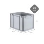 Graue PROREGAL Eurobox Nextgen, 30 Liter, mit Griffen. Ideal als Transport- und Aufbewahrungsbox.