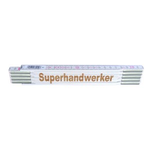 Stabila Zollstock "Superhandwerker" 2m, Messwerkzeug aus Holz mit Lasergravur.