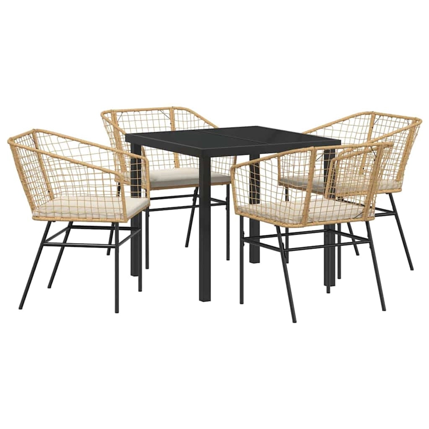 vidaXL Garten Essgruppe 5-Tlg Braun Poly Rattan 3380912 günstig online kaufen