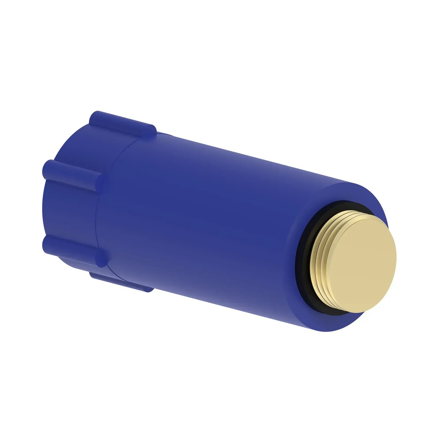 Produktbild von 4x Baustopfen 1/2 Zoll – Messinggewinde, Rot/blau, Mit O-Ring-Dichtung, Für Wasserleitungen
