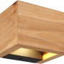 Globo LED-Wandleuchte Alina, dunkelbraunes Holz, 1-flammig, modernes Design.