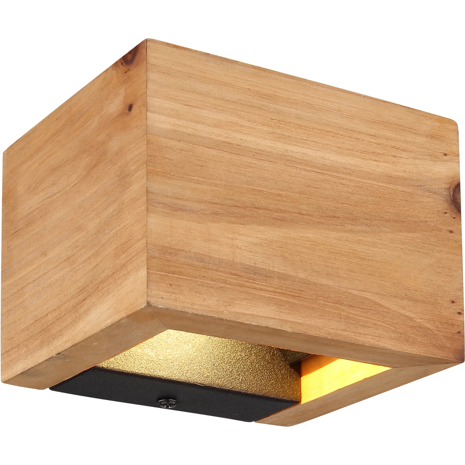 Globo LED-Wandleuchte Alina, dunkelbraunes Holz, 1-flammig, modernes Design.
