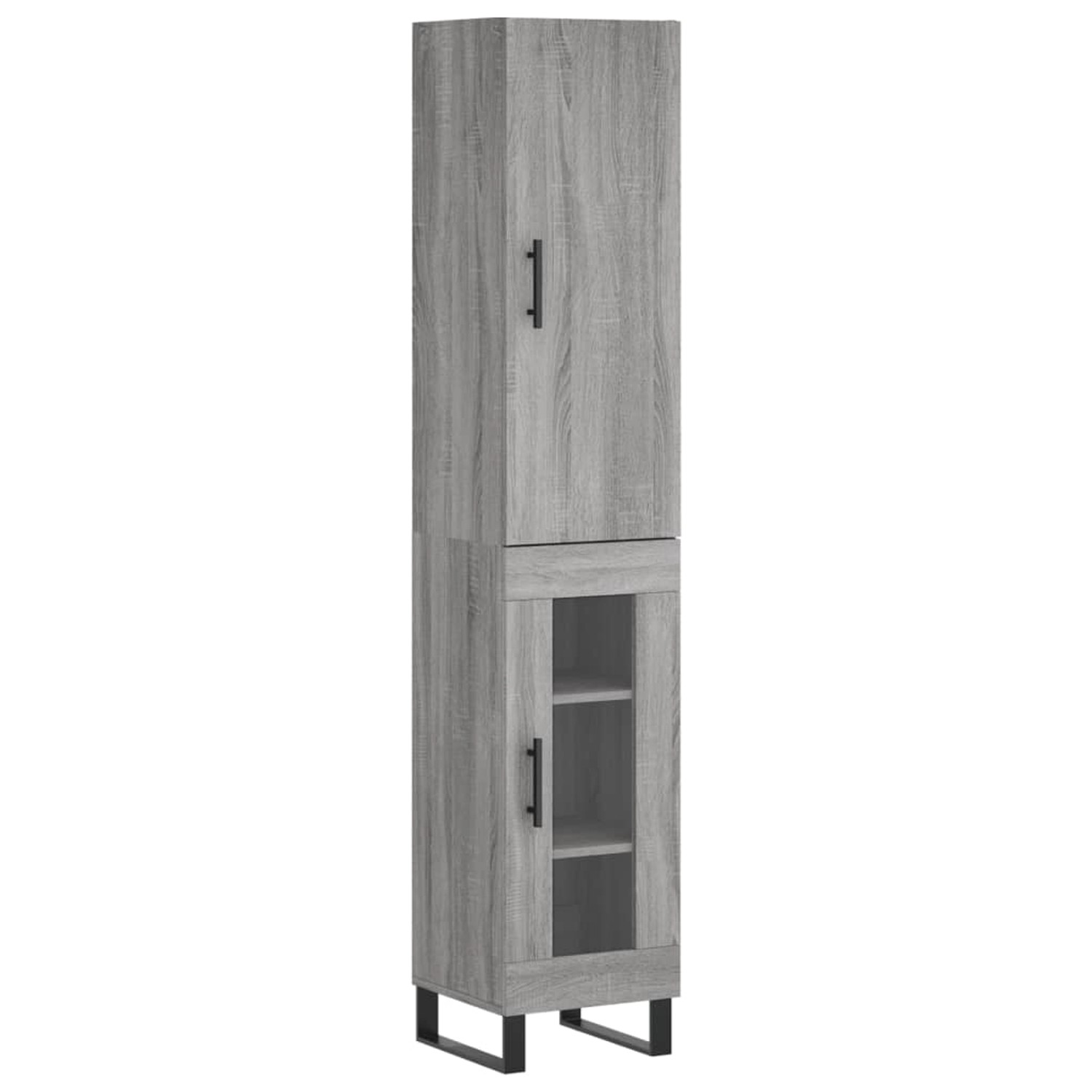 vidaXL Highboard Grau Sonoma 34,5x34x180 cm Holzwerkstoff 3199071 günstig online kaufen