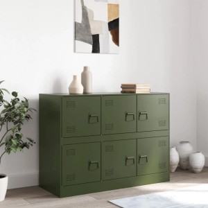 vidaXL Sideboard Olivgrün 99x39x73 cm Stahl 841797
