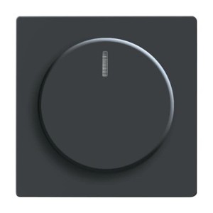 Busch-Jaeger Dimmerabdeckung Future Linear, schwarz matt, für Drehdimmer zur Lichtsteuerung.