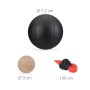 Relaxdays Boule Set: Schwarze Stahlkugel (7,2cm), Holzkugel und Abstandsmesser.