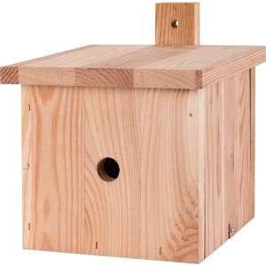 Hummelhaus aus Holz mit Heu, 19 cm, für Nützlinge im Garten.