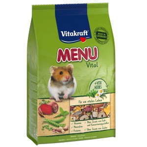 Vitakraft Menu Vital Hamsterfutter, 400g Packung mit Getreide, Gemüse und Kräutern.