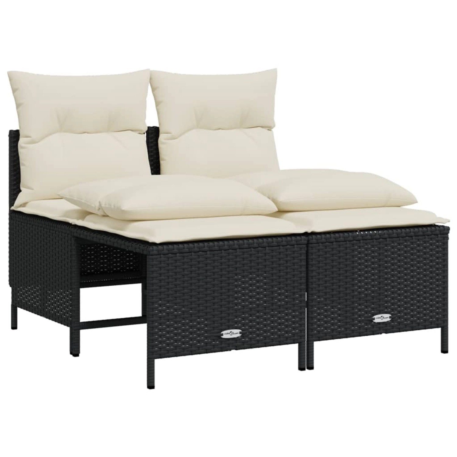 vidaXL 4-Tlg Garten-Sofagarnitur mit Kissen Schwarz Poly Rattan 368371 günstig online kaufen