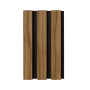 Musterpaneel Denpanels Nordic Outdoor Pro aus Thermoholz und Steinwolle, Akustikpaneel.