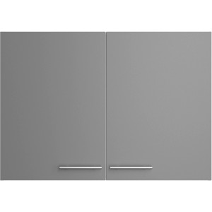 Optifit Hängeschrank Mats825, 100 cm, Basaltgrau, mit zwei Türen und Edelstahlgriffen.