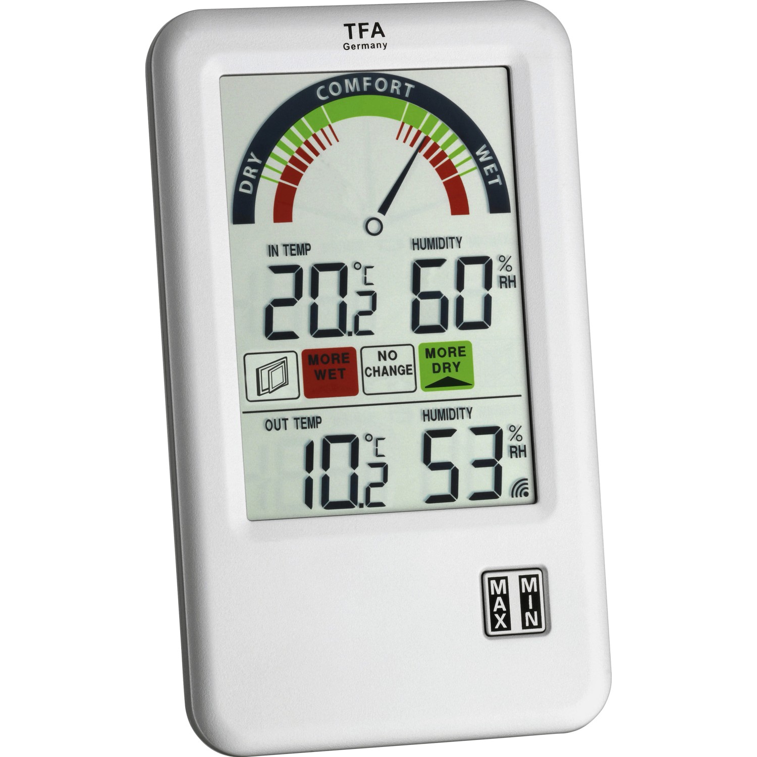 TFA Digitales Funk-Thermo-Hygrometer Bel-Air Silber