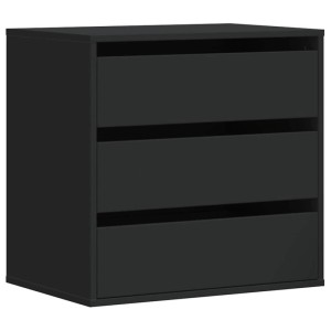 Schwarze vidaXL Kommode (60x41x58 cm) aus Holzwerkstoff mit drei Schubladen.