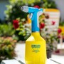 Gloria AutoPump Mini Feinsprüher, 1 l, gelber Behälter mit blauem Sprühkopf.