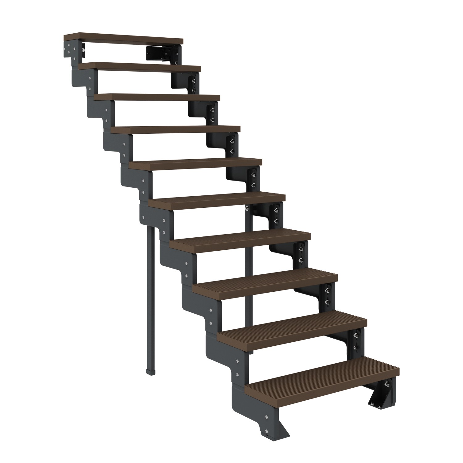 Dolle Außentreppe Gardentop Anthrazit 10 Stufen 80 cm Braun Ohne Geländer günstig online kaufen