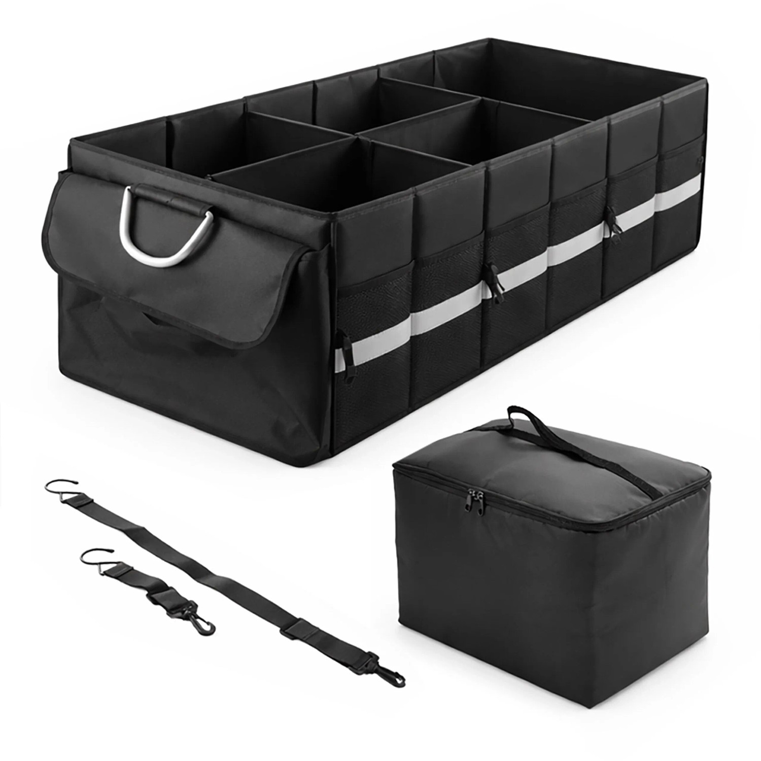 Relaxdays Kofferraumorganizer Polyester Schwarz Kühlfach 30 cm x 90 cm x 40 cm