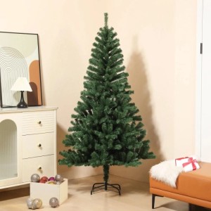 Grüner künstlicher Weihnachtsbaum Svita, 180cm hoch, mit 770 dichten Zweig-Spitzen und Metallständer, undekoriert.