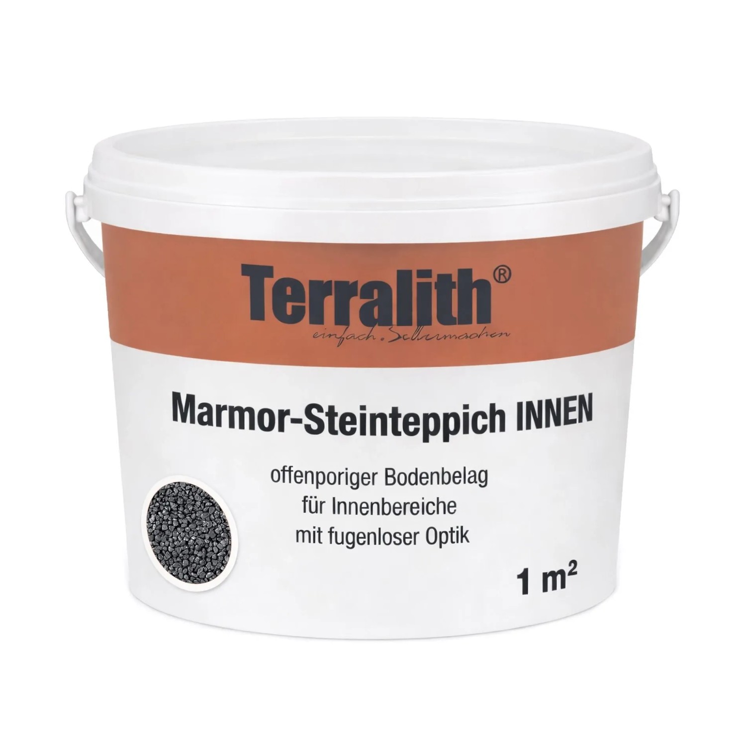 Terralith Metallic Steinteppich Schwarz für 1 m² Innen Mittel 4-6 mm